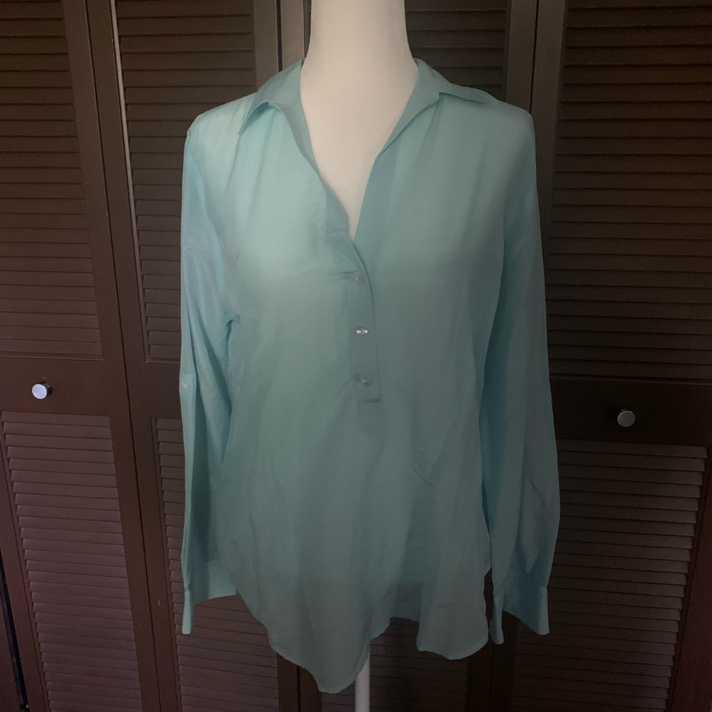 Fabulous light teal silk blend tunic